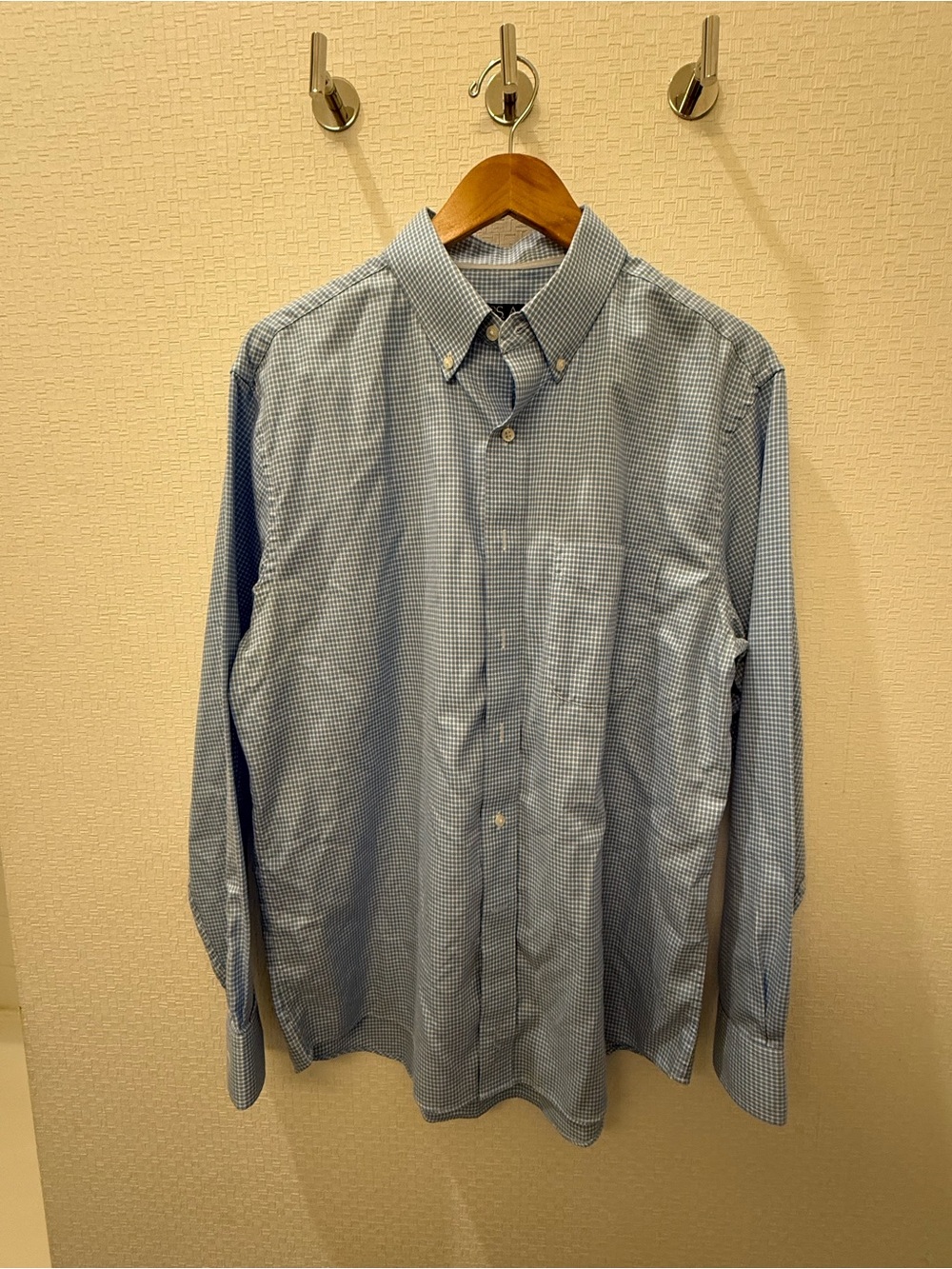 Jos. A. Bank Signature Collection Wrinkle-Free Tailored Fit Dress Shirt L Blue